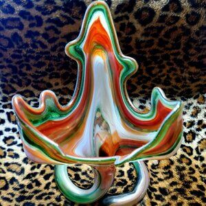 Murano Italian Tulip Trumpet Vase Hand-Blown Art Glass